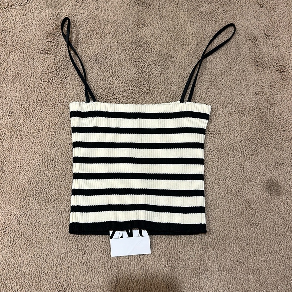 Zara stripped cropped top